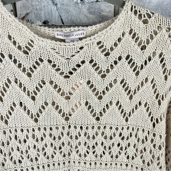 Sincerely Jules | Cream Crochet Blouse - Picture 3 of 4